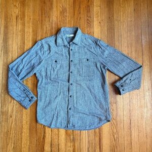 Sonoma Men's Heather Grey Casual Button-Down Shirt Size Medium